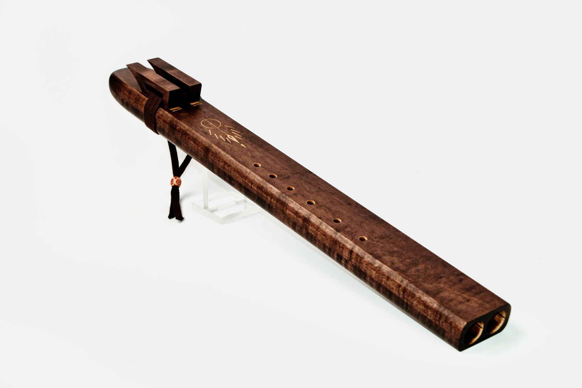 Handcrafted AMA F# double flute made from maple wood